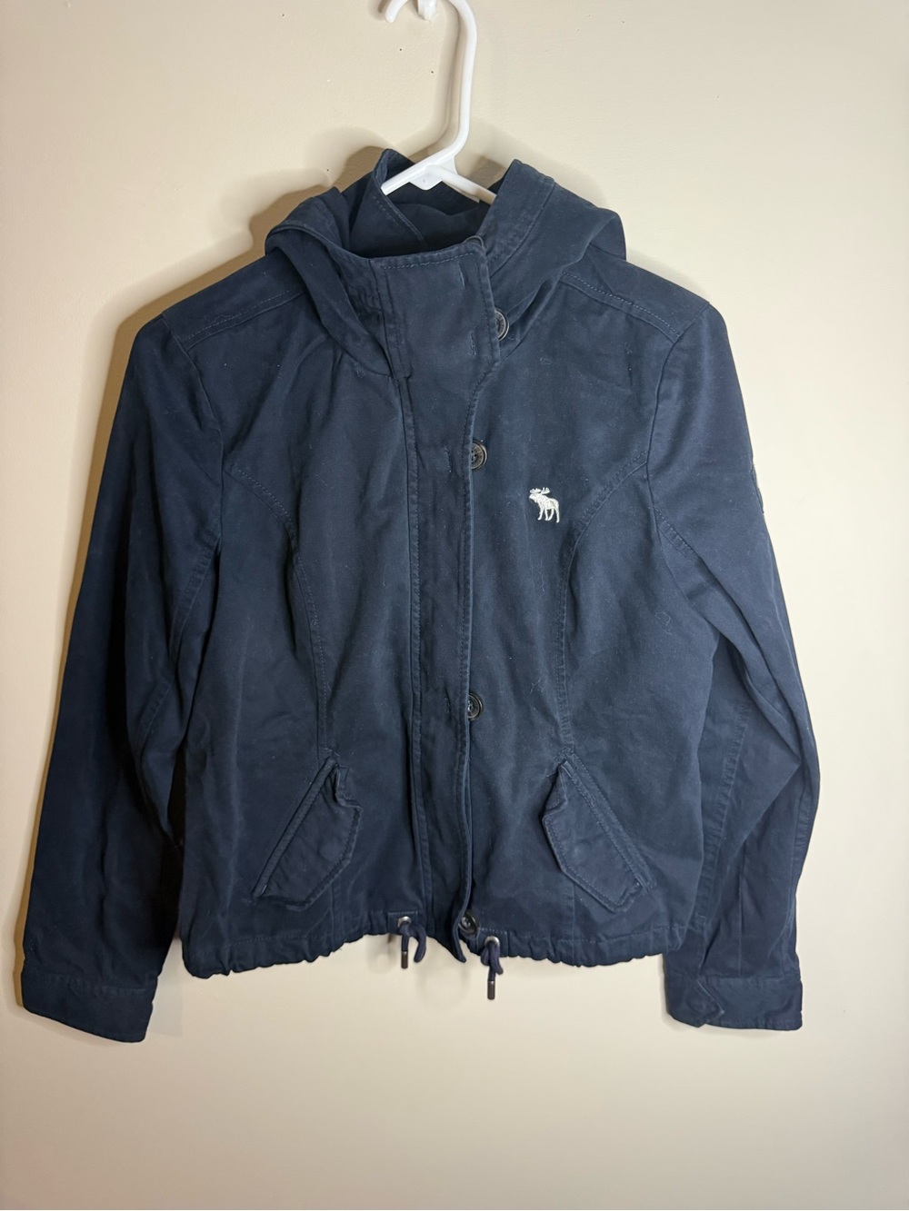 Y2K Abercrombie & Fitch Navy Hooded Kids Puffer Jacket